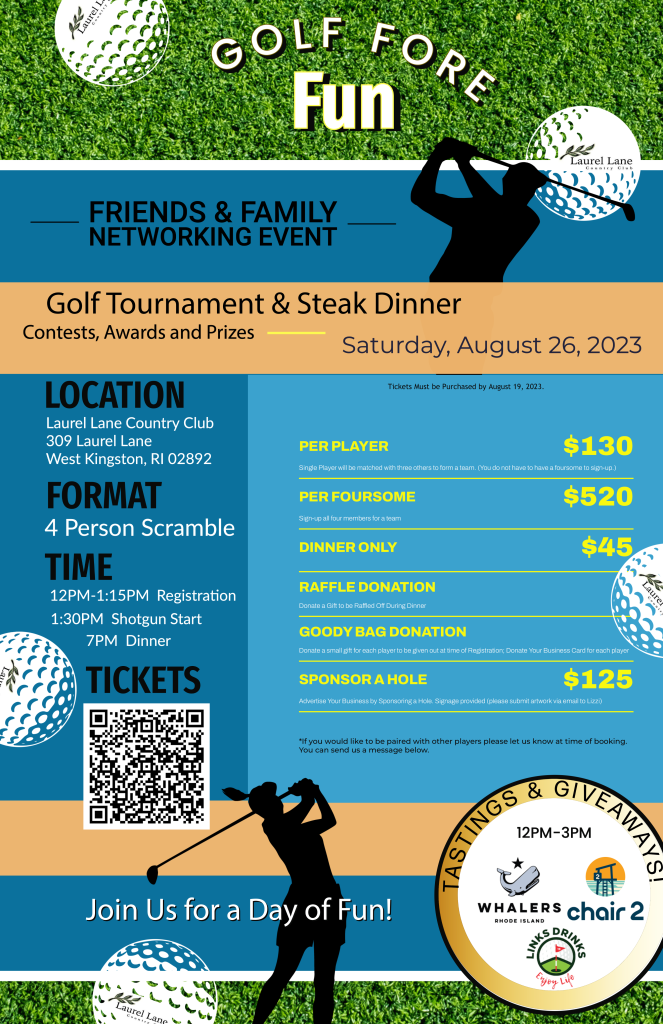 GOLF FORE FUN Friends & Family Networking Event at Laurel Lane Country Club, August 26, 2023