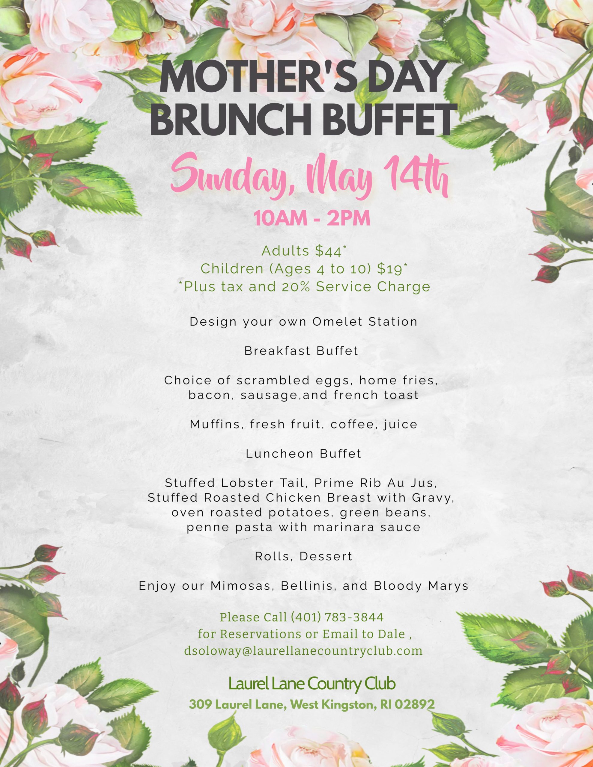 Mothers Day Brunch Buffet 2023 at Laurel Lane Country Club | Public ...