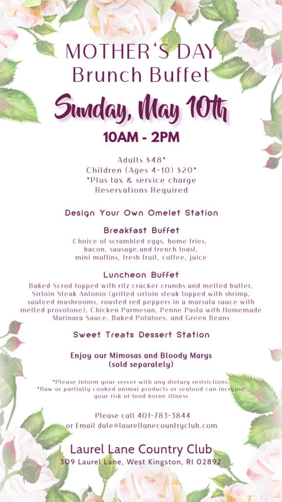 Mothers Day Brunch Buffet 2026 at Laurel Lane Country Club