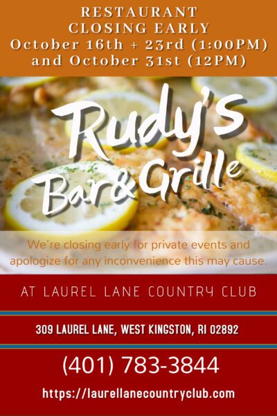 Rudys BarGrille Closing Early